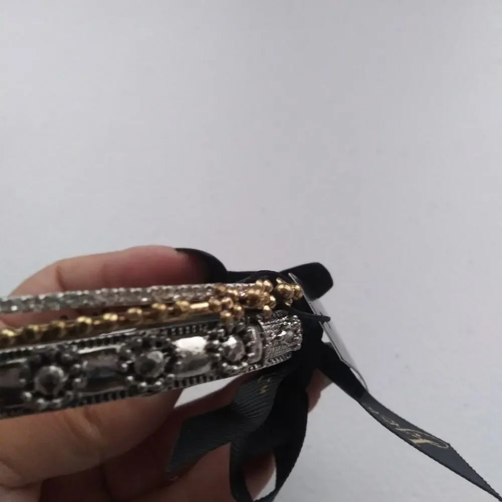 JJI J Jewels 3 bangle Bracelets Set Mixed Metal